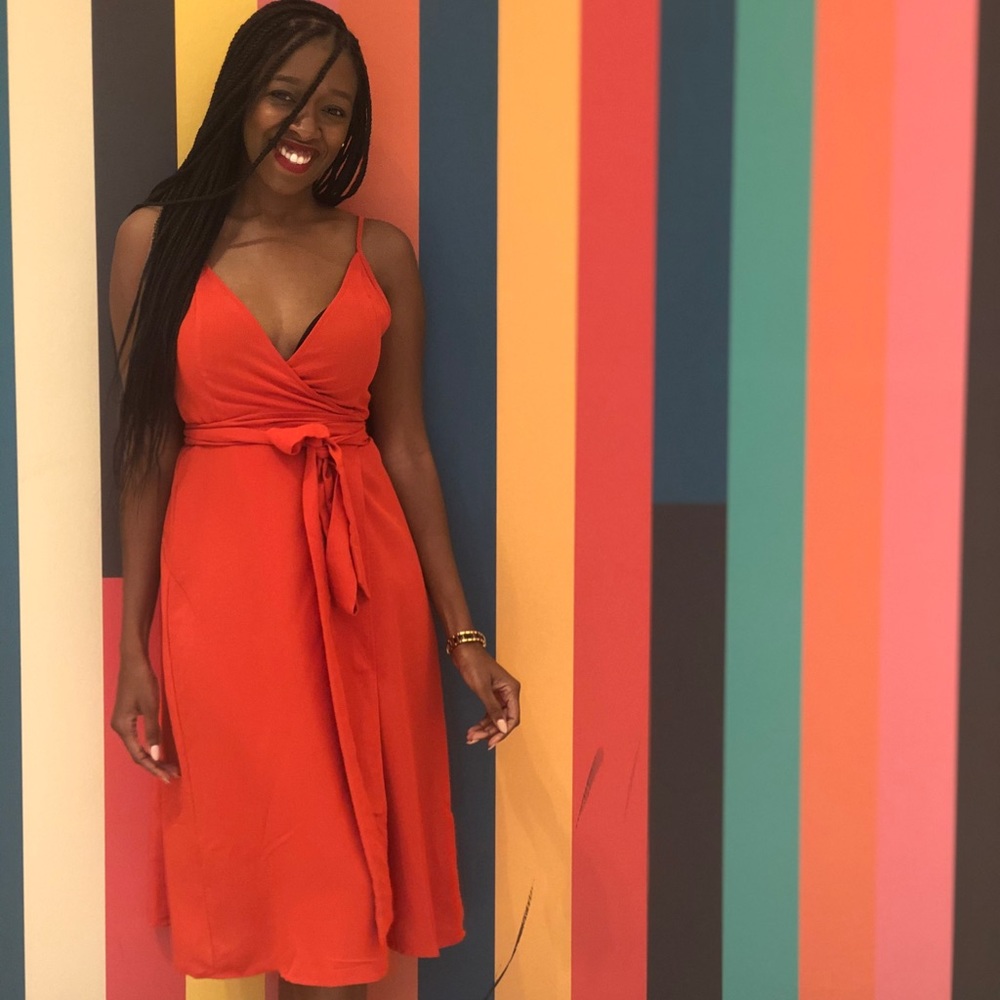 Orange Wrap Dress